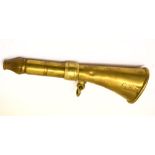 Railway Interest - GWR brass shunters horn with wooden mouthpiece, 15cm long Condition: Some dents
