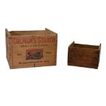 Advertising Interest - Printed pine 'Colmans Starch' box, 38.5cm wide, together with a smaller J.