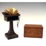Small International Post Telegraph and Telephone Christian Association wooden money box, together