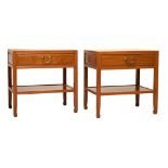 Three 20th Century Chinese two tier occasional or bedside tables, each with single drawer, 56cm x