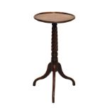 Mahogany wine table, 73cm high Condition: Possibly a cut down section from a polescreen, top with