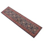 Handmade Carpet Ltd 'Merton' pattern wool runner rug in the William Morris tradition, 69cm x 268cm