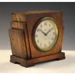 Art Deco 'Sec' eight-day oak cased mantel clock, 14cm high Condition: Some scratches and general