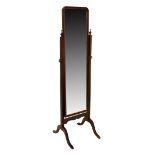20th Century mahogany cheval mirror, 156cm high Condition: **Due to current lockdown conditions,