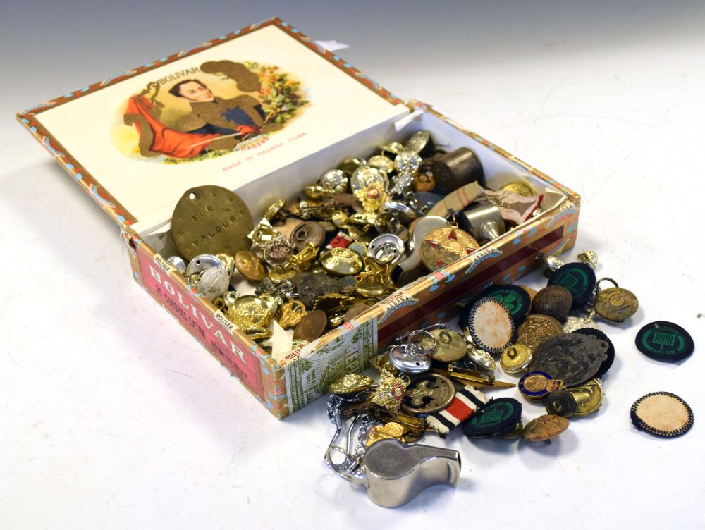 Quantity of Military miscellanea, various button badges and medals to include CCP Medal Ambulance