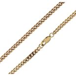 9ct gold necklace of filed curb-link design, approx 56cm long, 18.4g approx Condition: **Due to