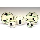 Late 19th/early 20th Century Hammersley & Co part tea set, transfer printed with cats and a