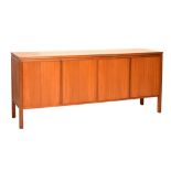 20th Century four door teak sideboard, 180cm x 46cm x80cm Condition: Light scratches to top, - **Due