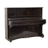 Bechstein - Early 20th Century ebonised upright piano, No.51428, 7 octaves, retailed by Mitchell &