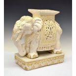 Elephant design pottery jardiniere stand, 43cm high Condition: Would benefit from a clean, signs