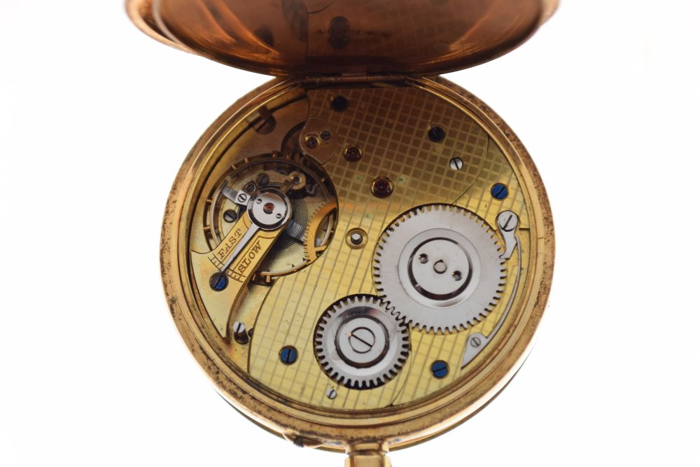 18ct gold open-faced pocket watch, white Roman dial with subsidiary at VI, 86.8g approx Condition: - Image 11 of 11