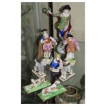 Collection of porcelain figures by Samson in imitation of 18th Century originals by Chelsea etc,