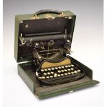 Vintage Corona typewriter, within case Condition: Case having various stains and marks, with general