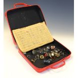Soft case containing a selection of base metal dress rings Condition: **Due to current lockdown