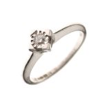 9ct white gold and solitaire diamond dress ring, illusion set, size M, 2g gross approx