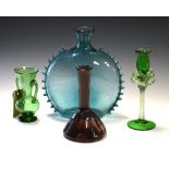 Collection of coloured decorative glass 19th Century and later, 27cm high and smaller Condition: