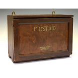 Vintage Boots Pure Drug Co Ltd wooden first aid box, 25.5cm x 36.5cm Condition: Some stains and