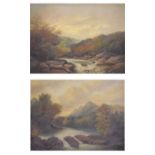Pair of 19th Century oils on canvas - Highland scenes, unsigned, 44cm x 58cm, in gesso frames