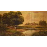 Edmund Morrison Wimperis (1835-1900) - Rural landscape with cart and horses, watercolour on paper,