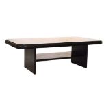 Late 20th Century composite 'granite' modernist coffee table, 36cm x 109cm Condition: Scratches