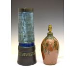 Studio Pottery - Celtic Pottery tall lamp base circa 1970, together with a Vellow pottery,