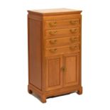 20th Century Chinese cupboard and drawer cabinet, 53cm x 38cm x 104cm Condition: Signs of fading