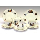 1920's Czech part tea set, transfer printed with teddy bear dolls, etc listening to crystal radio