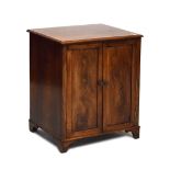 19th Century mahogany side cabinet with two fielded panelled doors, 61.5cm x 45cm x 71cm high