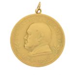 Sir Winston Churchill 1874-1965 Commemorative gold medallion Condition: **Due to current lockdown