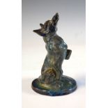 Alphonse Cytere for Rambervillers, France, lustre figure of a dog begging, stamped marks to base,