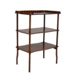 Edwardian mahogany and satinwood inlay two-tier etagere, 56cm x 36cm x 76cm Condition: Numerous