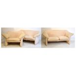 B&B Italia - Three piece lounge suite comprising a pair of two-seater settees, 170cm wide, and a