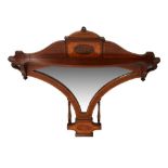 Early 20th Century mahogany and satinwood wall mirror, 63.5cm wide x 49cm high Condition: **Due to