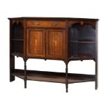 Late 20th Century rosewood chiffonier base, with inlaid Neoclassical decoration, 98cm x 137cm x 36cm