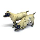 Cold painted bronze figure group of two Jack Russell terriers Condition: Various paint chips present