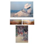 Four modern art prints, largest 54cm x 66.5cm, framed and glazed