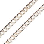 Modern silver curb link chain/necklace, 48cm long, 35g approx Condition: **Due to current lockdown
