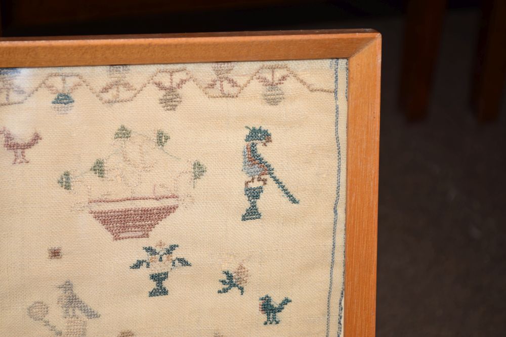 Needlework sampler worked in petit point by Mary Bass, 1838, 42.5cm x 34cm Condition: Some holes - Image 4 of 7