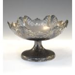 George VI silver pedestal dish with pierced decoration, Sheffield 1950, 11cm diameter, 100g approx