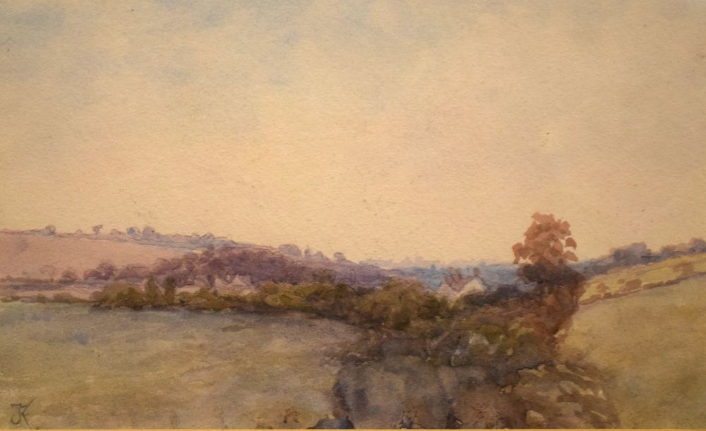 Frederick James Kerr - Three landscape watercolours including one titled 'Severn Estuary', - Image 5 of 14