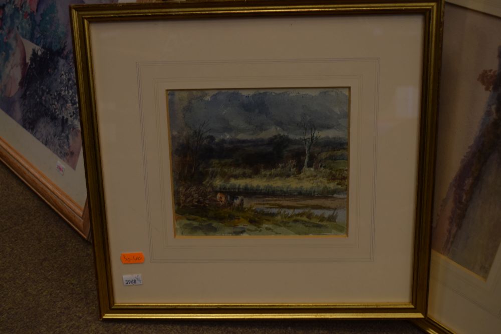 Frederick James Kerr - Three landscape watercolours including one titled 'Severn Estuary', - Image 3 of 14