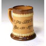 Royal Doulton - Late 19th/early 20th Century salt glaze stoneware mug, 11cm high Condition: **Due to