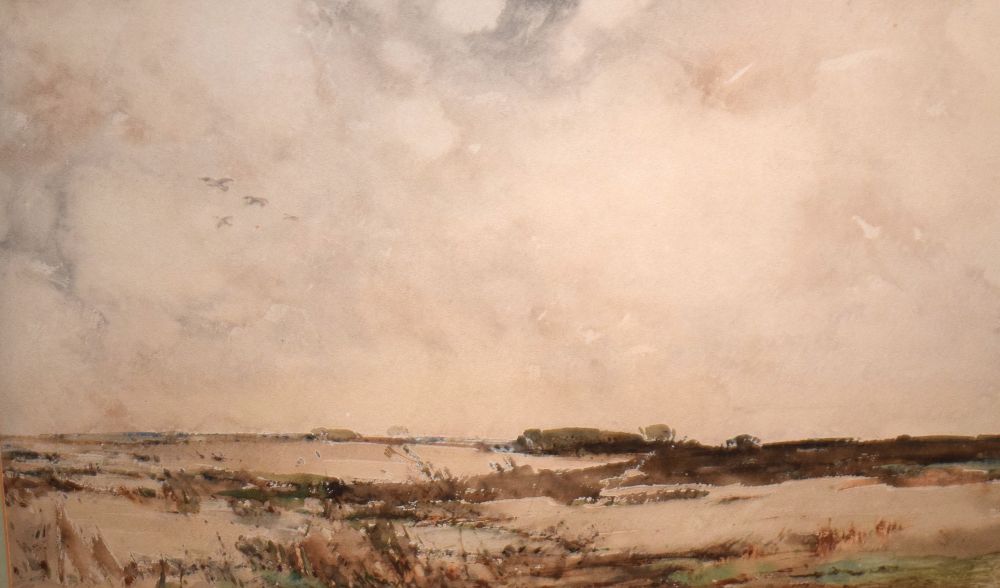 Wycliffe Eggington RI (1875-1971) - Watercolour - 'Moorland Landscape', 33cm x 52cm, framed and