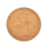 Gold Coin - Victorian sovereign, 1887 Condition: Light scratches and surface wear present. **Due