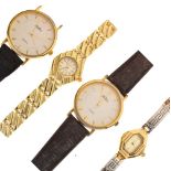 Collection of wristwatches, gilt metal watch straps, etc Condition: One watch with broken strap,
