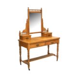 Late 19th/early 20th Century ash dressing table, 122cm wide Condition: Various knocks and