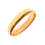 George VI 22ct gold wedding band, Birmingham 1945, size R, 5g approx Condition: General light