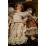 Quantity of Knightsbridge Collection, Alberon and other bisque head dolls, all various sizes