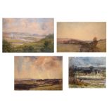 Frederick James Kerr - Three landscape watercolours including one titled 'Severn Estuary',