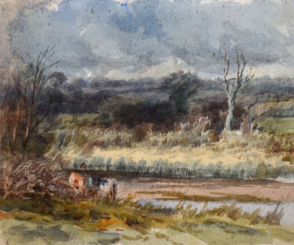Frederick James Kerr - Three landscape watercolours including one titled 'Severn Estuary', - Image 2 of 14